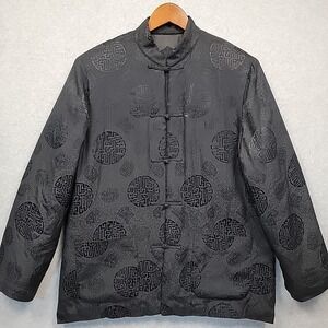 Summit Silks 100% Silk Tang Insulated Jacket Mandarin Collar Frog Men's Sz 46